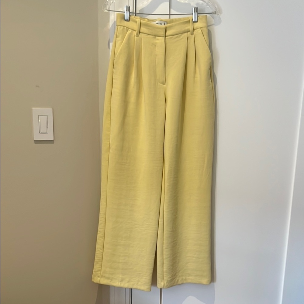 Abercrombie & Fitch Yellow Wide Leg Pants